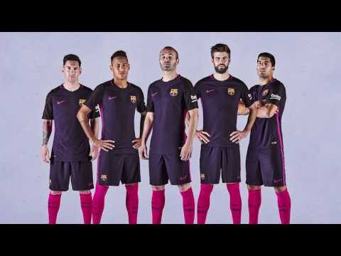 فيديو قميص برشلونة الدولي الجديد باللون الأرغواني