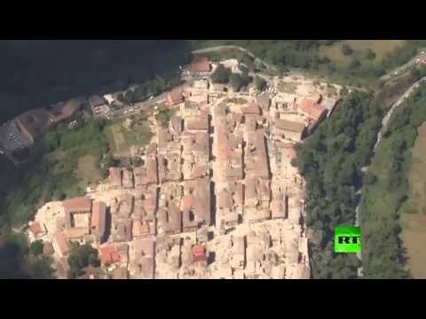 بالفيديو تصوير جوي لمدى دمار الزلزال الذي ضرب وسط إيطاليا