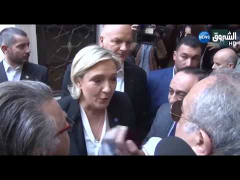 بالفيديو  مارين لوبان تغادر دار الإفتاء اللبنانية رفضًا لارتداء غطاء رأس