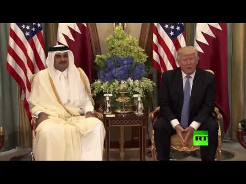 شاهد لقاء دونالد ترامب بأمير قطر تميم بن حمد بن خليفة آل ثاني