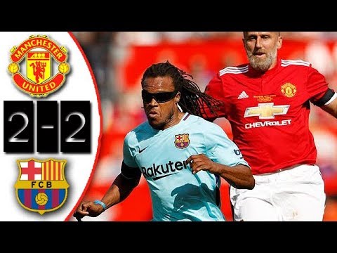 بالفيديو مباراة الأساطير بين عواجيز الشياطين الحمر وبرشلونة