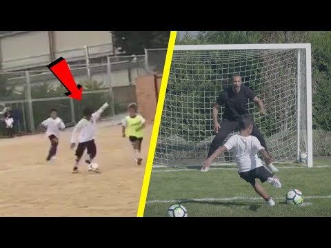 نجل كريستيانو رونالدو يسير على درب والده