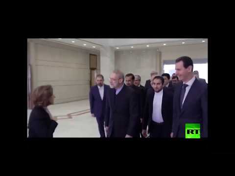 شاهد الرئيس بشار الأسد يستقبل علي لاريجاني