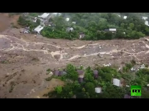 شاهد وفاة العشرات في انهيار أرضي بـغواتيمالا