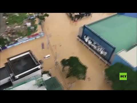 لقطات جوية لفيضانات عارمة سببها إعصار فامكو في الفلبين