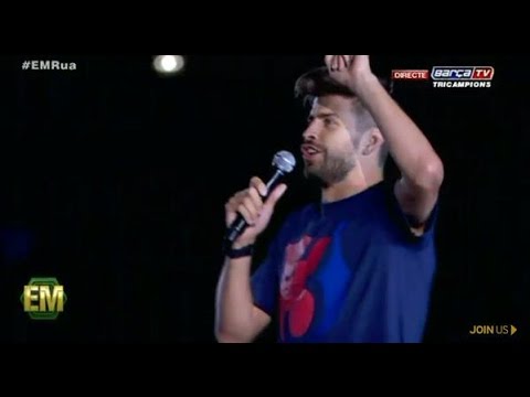 بالفيديو بيكيه يسخر من رونالدو على الملأ ويشكره على ما قدمه