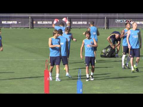 شاهد أول تدريبات برشلونة استعدادا للموسم الجديد