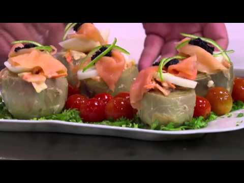 تعلمي طريقة عمل خرشوف بالكافيار والسالمون