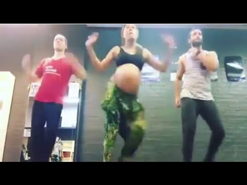 بالفيديو حامل في الشهر الثامن ترقص تشا تشا