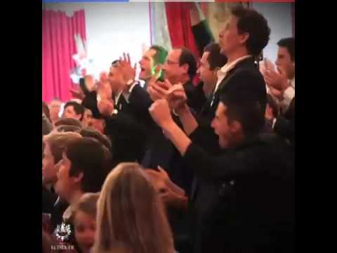 الرئيس الفرنسي يحتفل بالهدف الأول لمنتخب بلاده