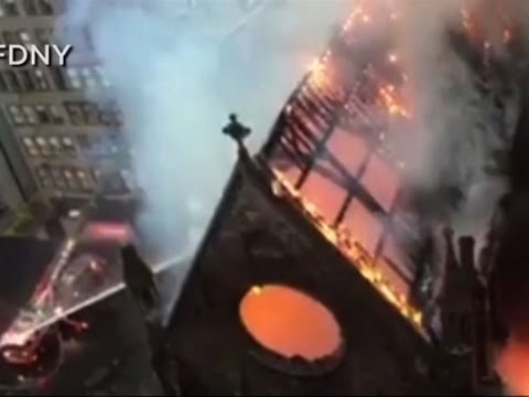fire destroys historic new york city church