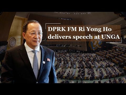 live dprk fm ri yong ho delivers speech