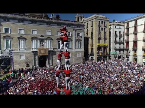 catalan human castles displayed at festival ahead