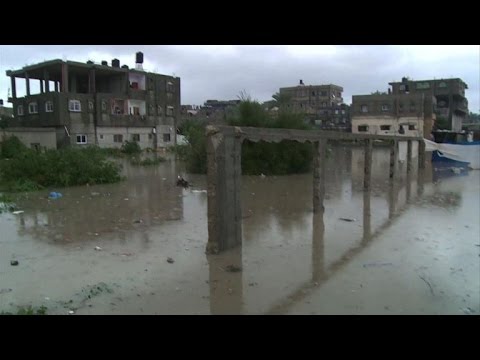 heavy rain causes severe floods in gaza strip