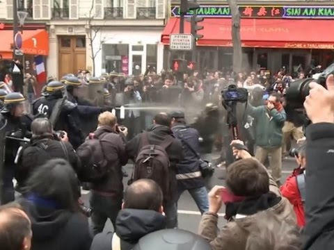 french police use tear gas