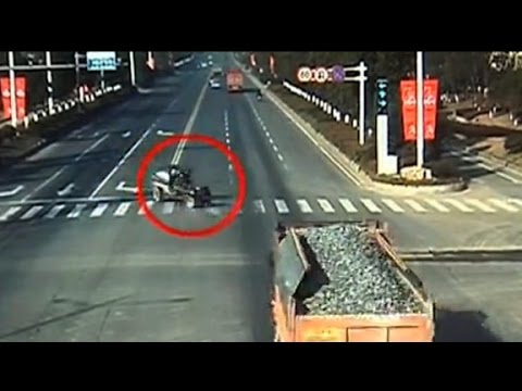 tractor gets smashed