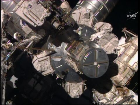 back into place outside the international space station