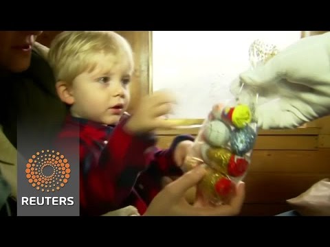 germans celebrate christmas with giant cake special train