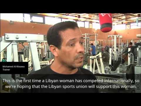 libyas only female bodybuilder prepares