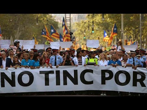 thousands demonstrate in barcelona against terrorism