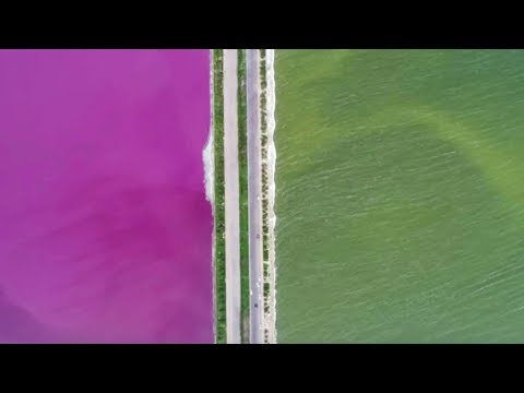 chinas green and pink colored lake