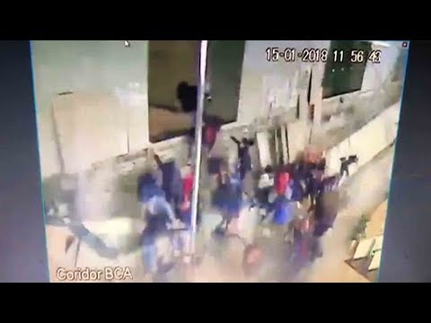 shocking moment of floor collapse