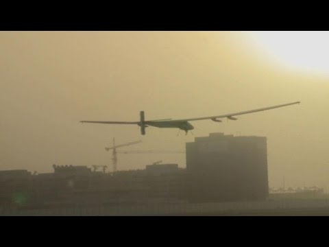 solarpowered plane takes off in abu dhabi