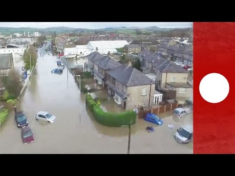 drone footage shows severe flood damage